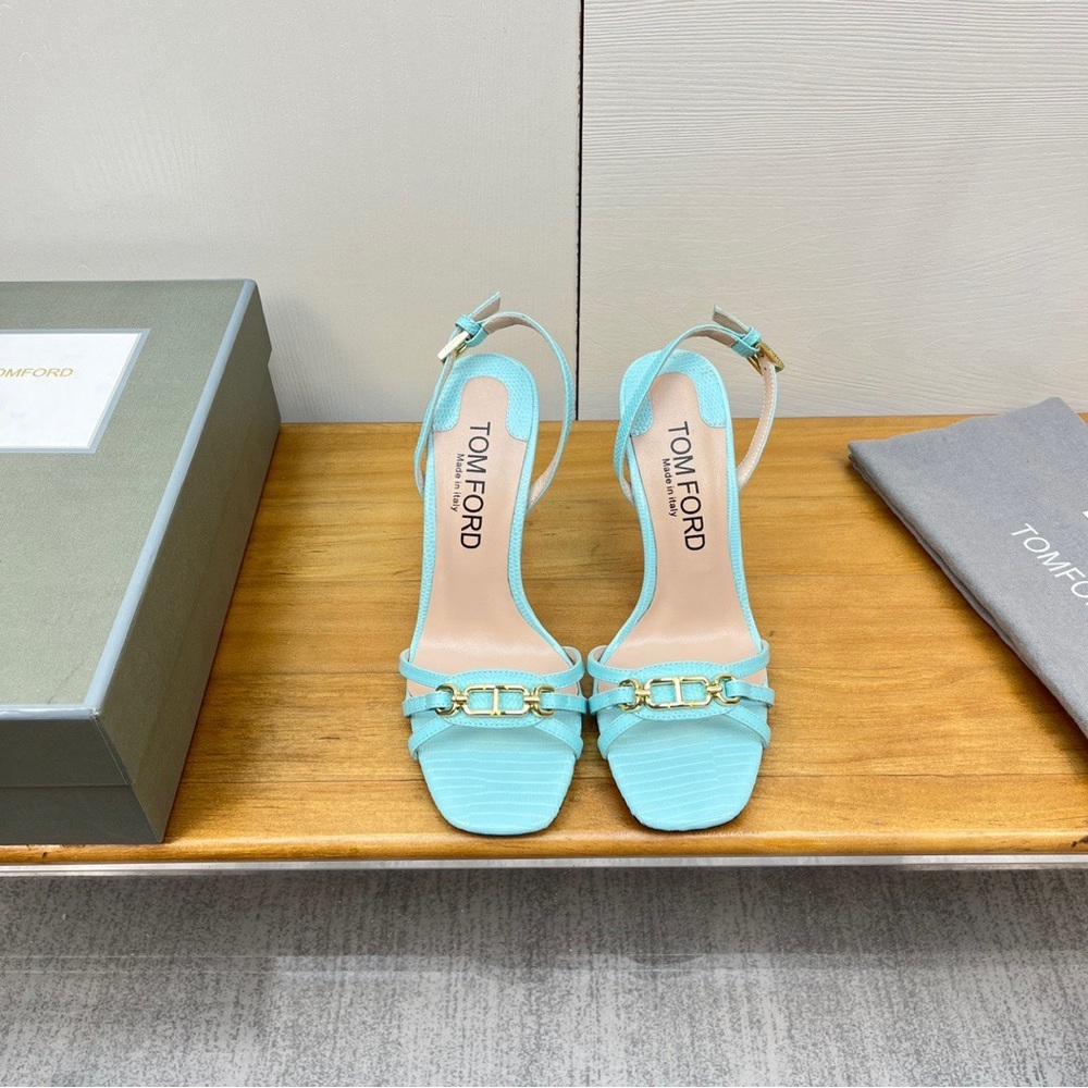 Tom Ford Aqua Heels with Gold Detail